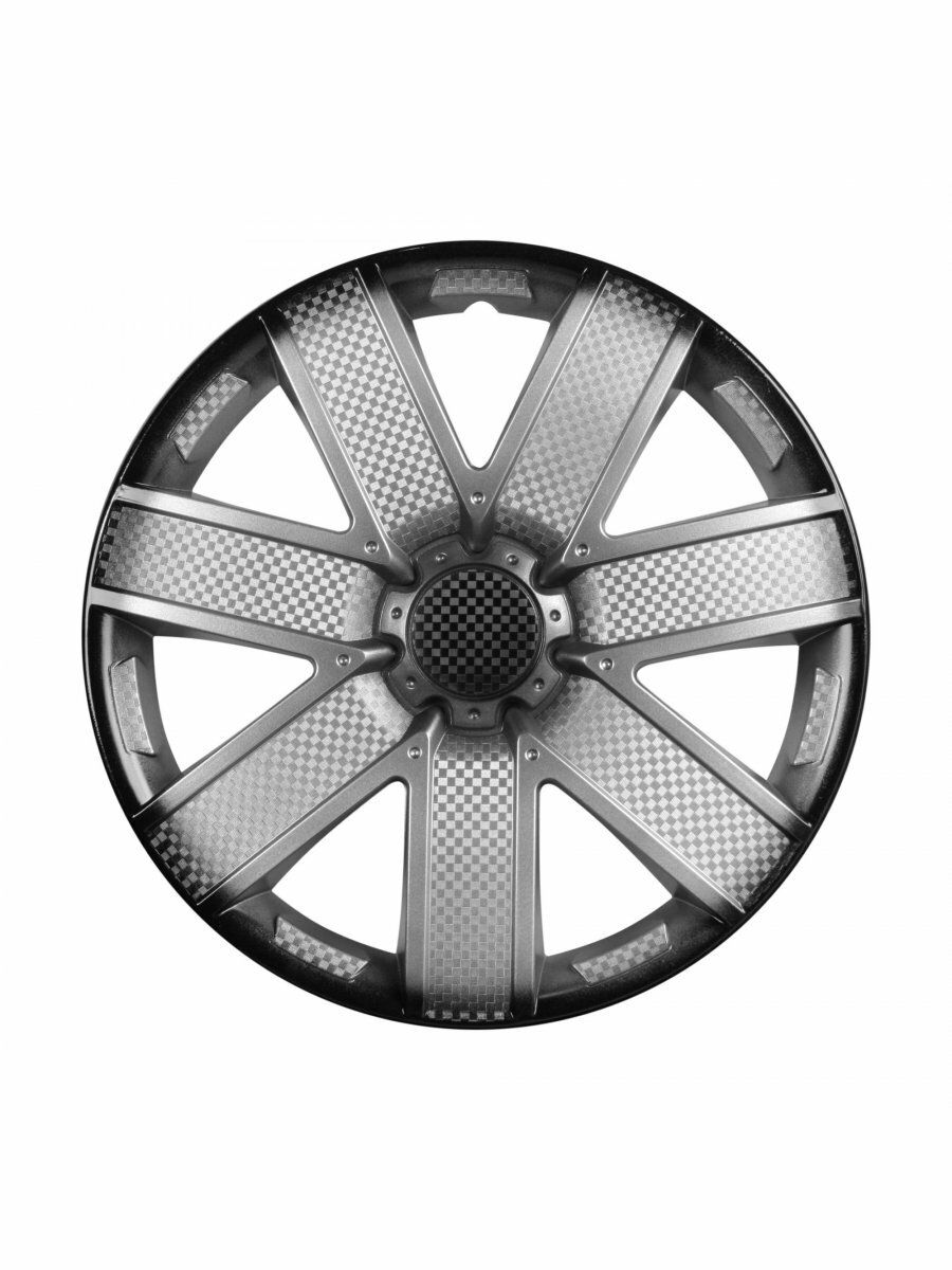 Колпаки колесные 16" "Гелакси +", серебристо-черный, карбон, компл. 2 шт. AIRLINE - фото №3