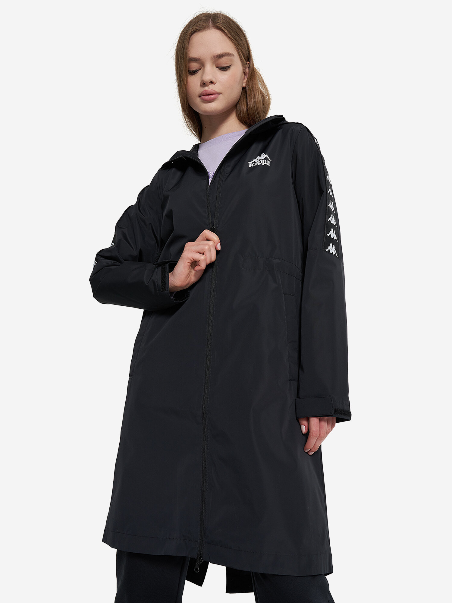 Ветровка Kappa Authentic MP Women's Banda Long Windbreaker, размер 12.5, черный