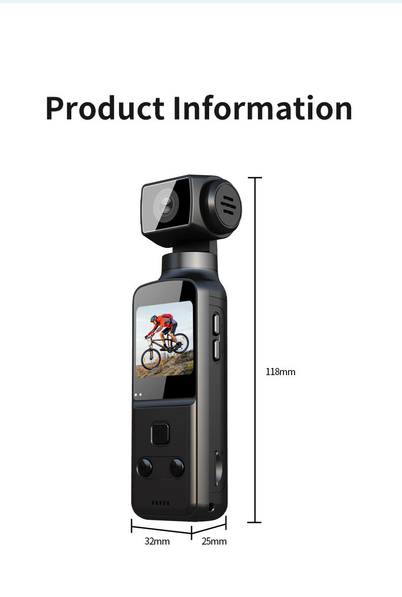 Карманная камера HD professional 5K anti-shake интеллектуальный видеорегистратор движения подходит для различных сцен