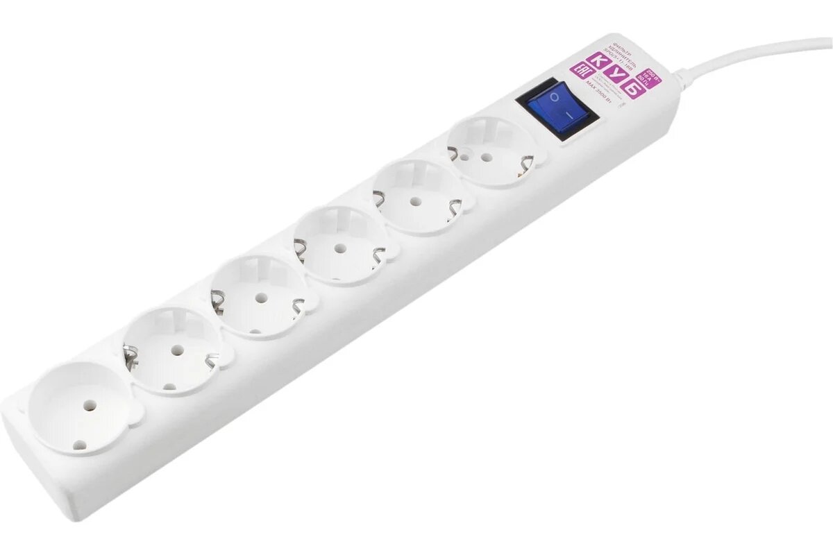 Сетевой фильтр PowerCube Фильтр-удлинитель (SPG(5+1)-16B-5M) 6 розеток, 5м,16А/3,5кВт, белый