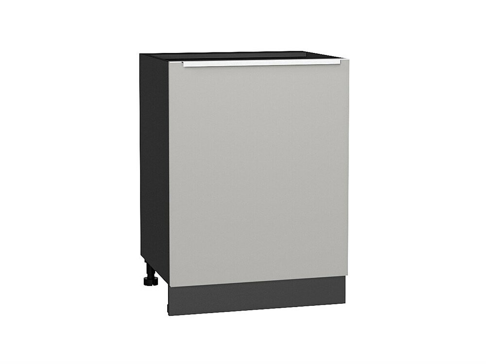 VVT Шкаф нижний с 1-ой дверцей Фьюжн Graphite, Silky Light Grey, 600 В*Ш*Г 816*600*480, фасад МДФ Silky Light Grey, корпус Graphite Silky Light Grey