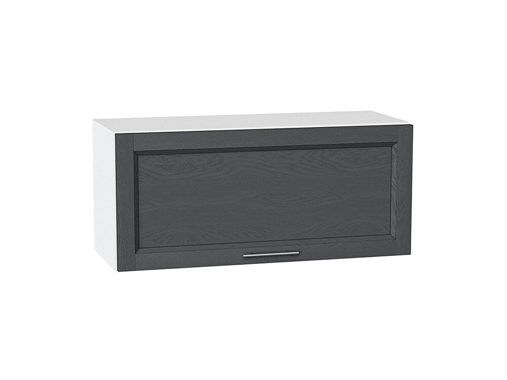 VVT Шкаф верхний горизонтальный Сканди Белый, Graphite Softwood, 800 В*Ш*Г 358*800*320, фасад МДФ Graphite Softwood, корпус Белый Graphite Softwood