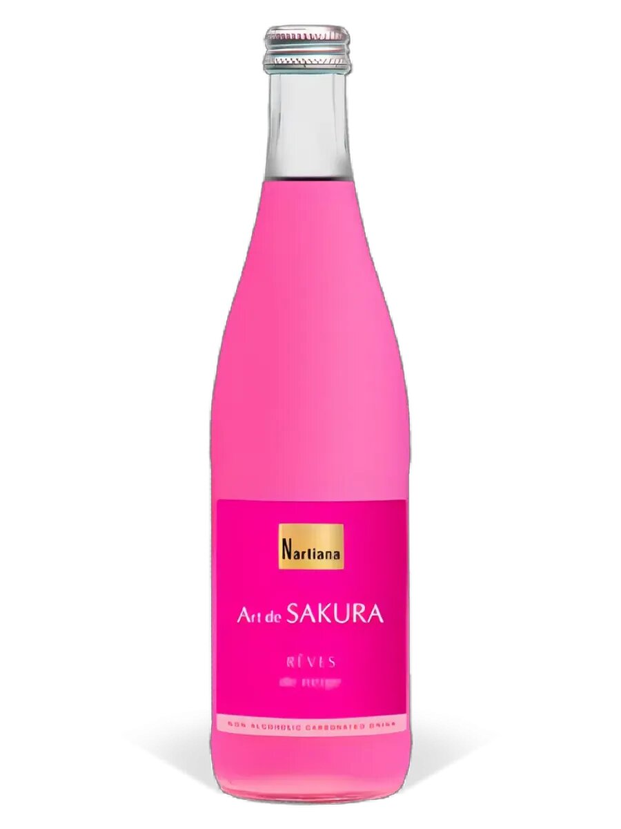 Лимонад Nartiana "Сакура", газированный, стеклянная бутылка, 0.5л, 4шт