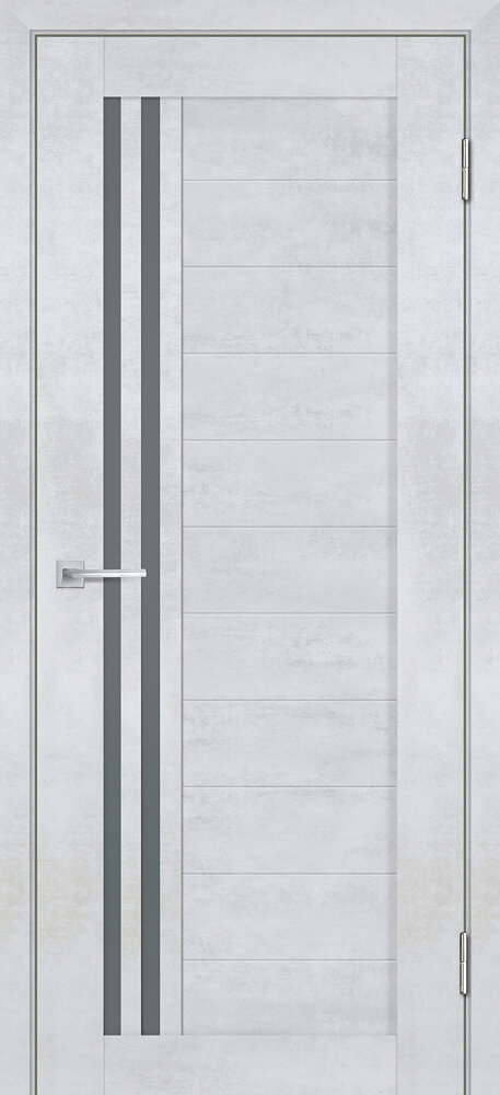 Дверь Stabile Porte Лайт-131 nanotex бетон снежный стекло графит сатинат 200*90
