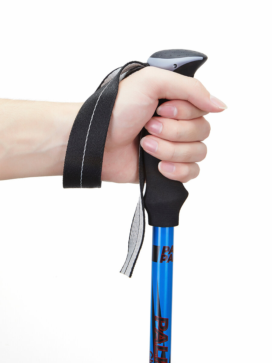 Палки треккинговые для опоры при ходьбе PALKIPALKI City Classic, набор с аксессуарами и чехлом, синие/черные — фото 1