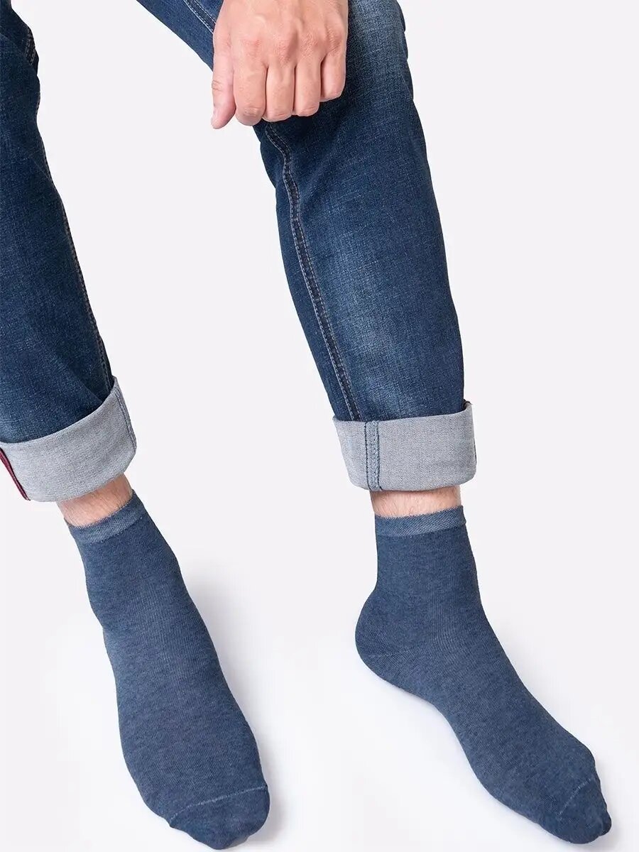 Носки Happyfox Унисекс, размер 27-29, белый/серый/синий/черный — фото 1