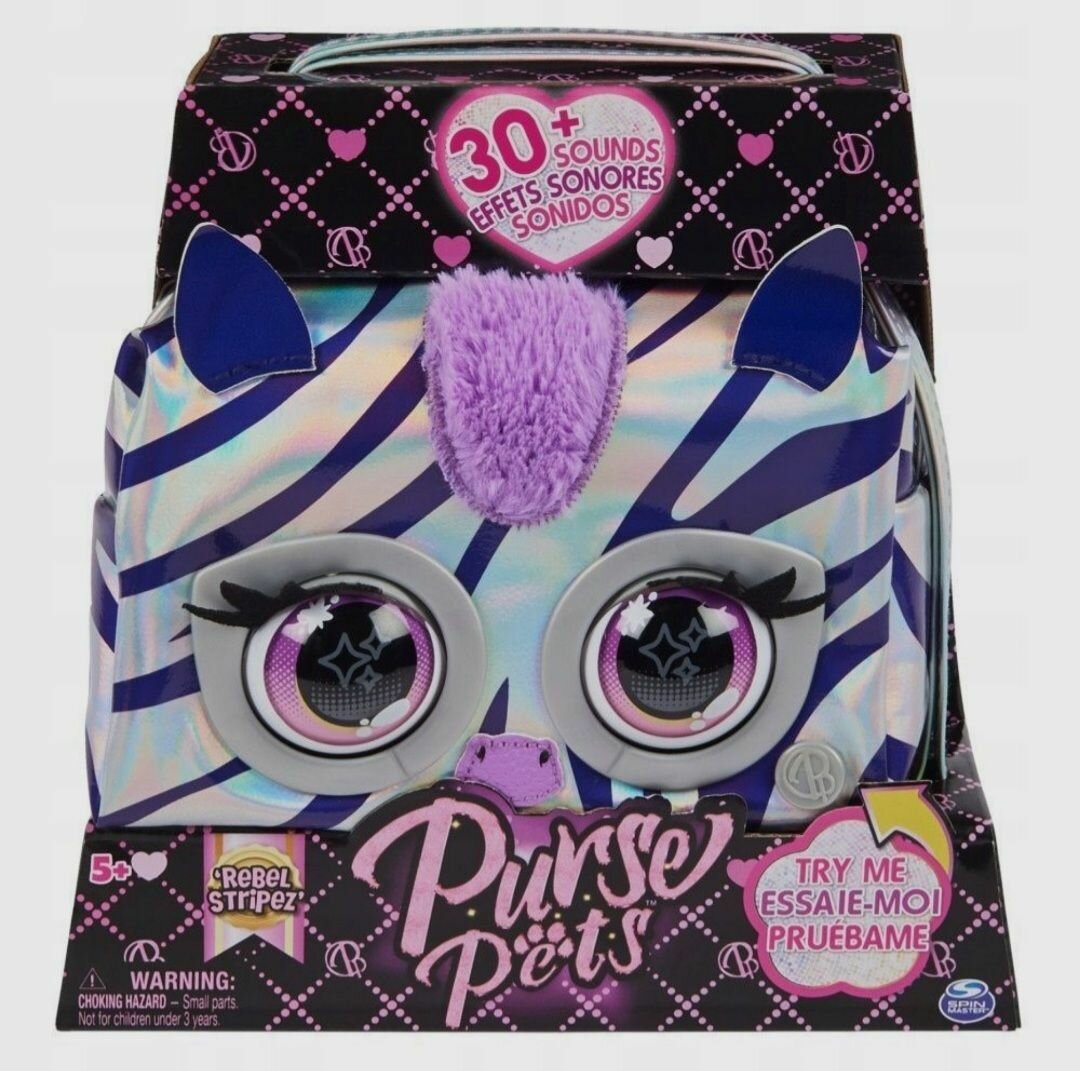 Сумка Purse Pets Zebra Interactive Metallic Интерактивная сумка Purse Pets -Зебра