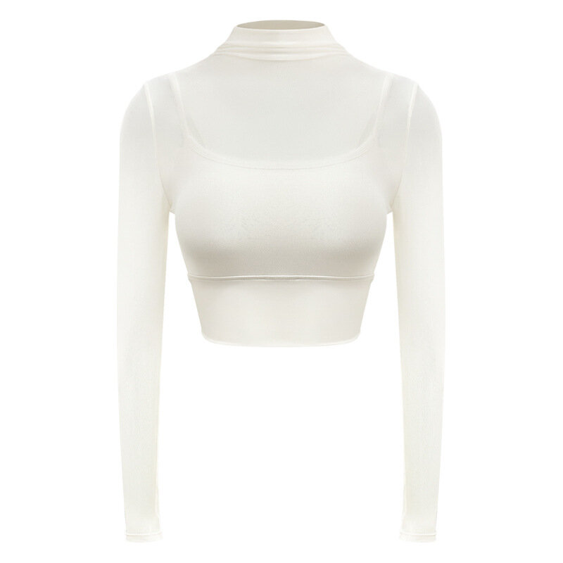 Одежда для йоги женская слоновая кость с длинным рукавом размер L