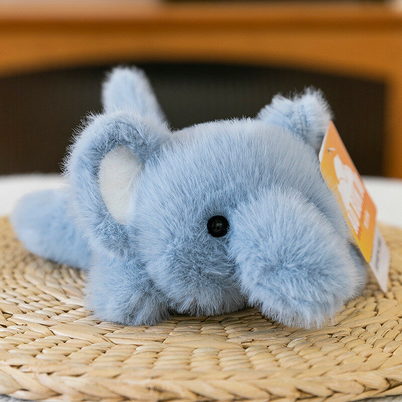 Soft short pile plush animal toy for childrens gift and play elephant