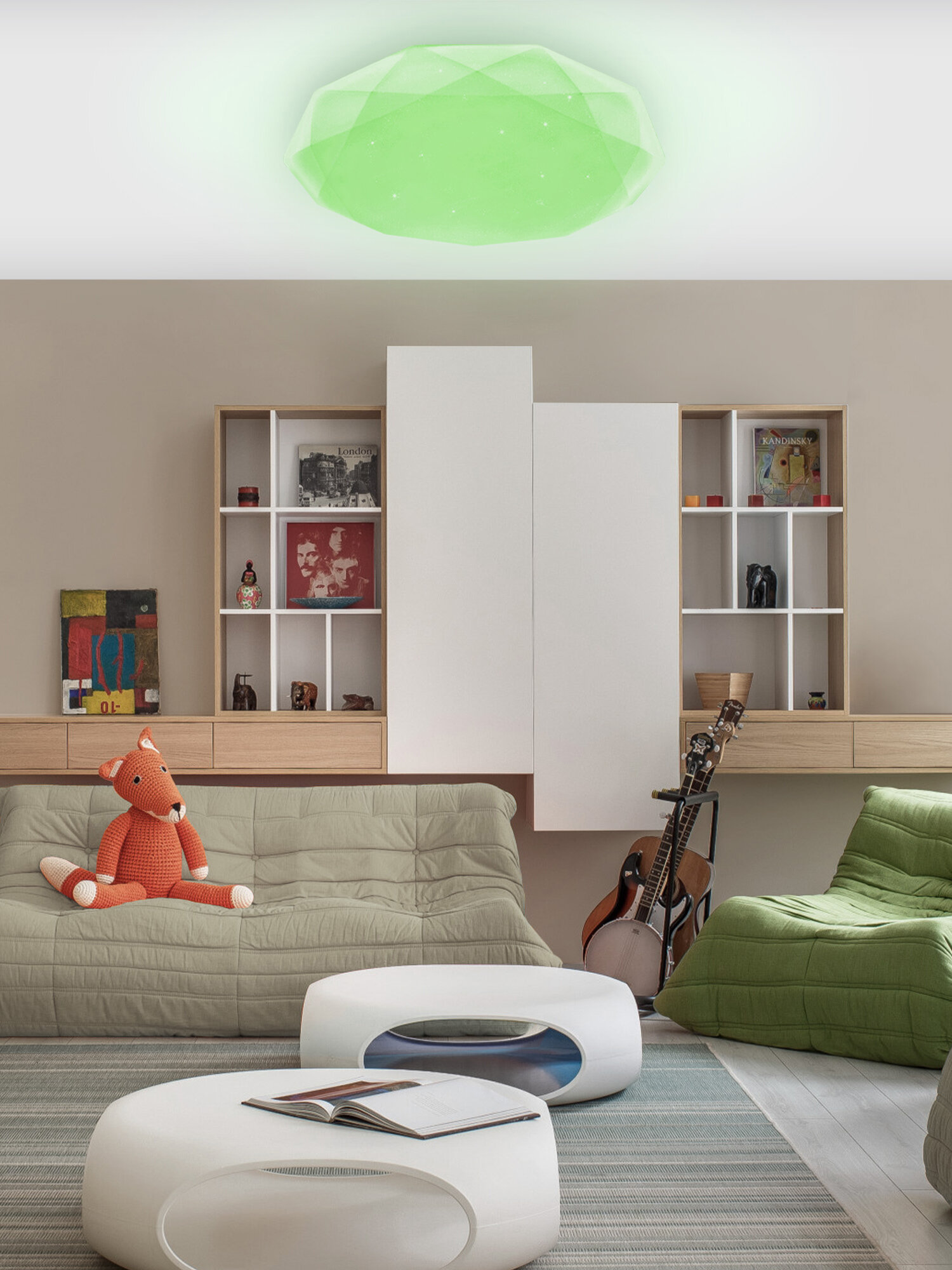 Изображение Люстра потолочная светодиодная, подвесная с пультом на кухню, в детскую, в коридор, в спальню, в зал