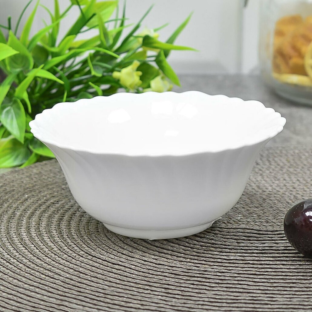 Салатник 12см белый стеклокерамика гладкая поверхность для сервировки