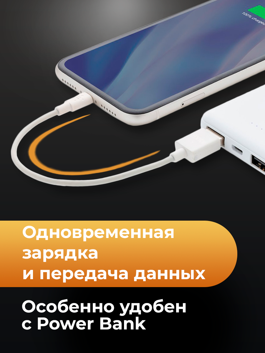 Кабель для зарядки для Apple iPhone 4, зарядной провод питания, шнур для питания телефона, зарядник смартфона, белый — фото 1
