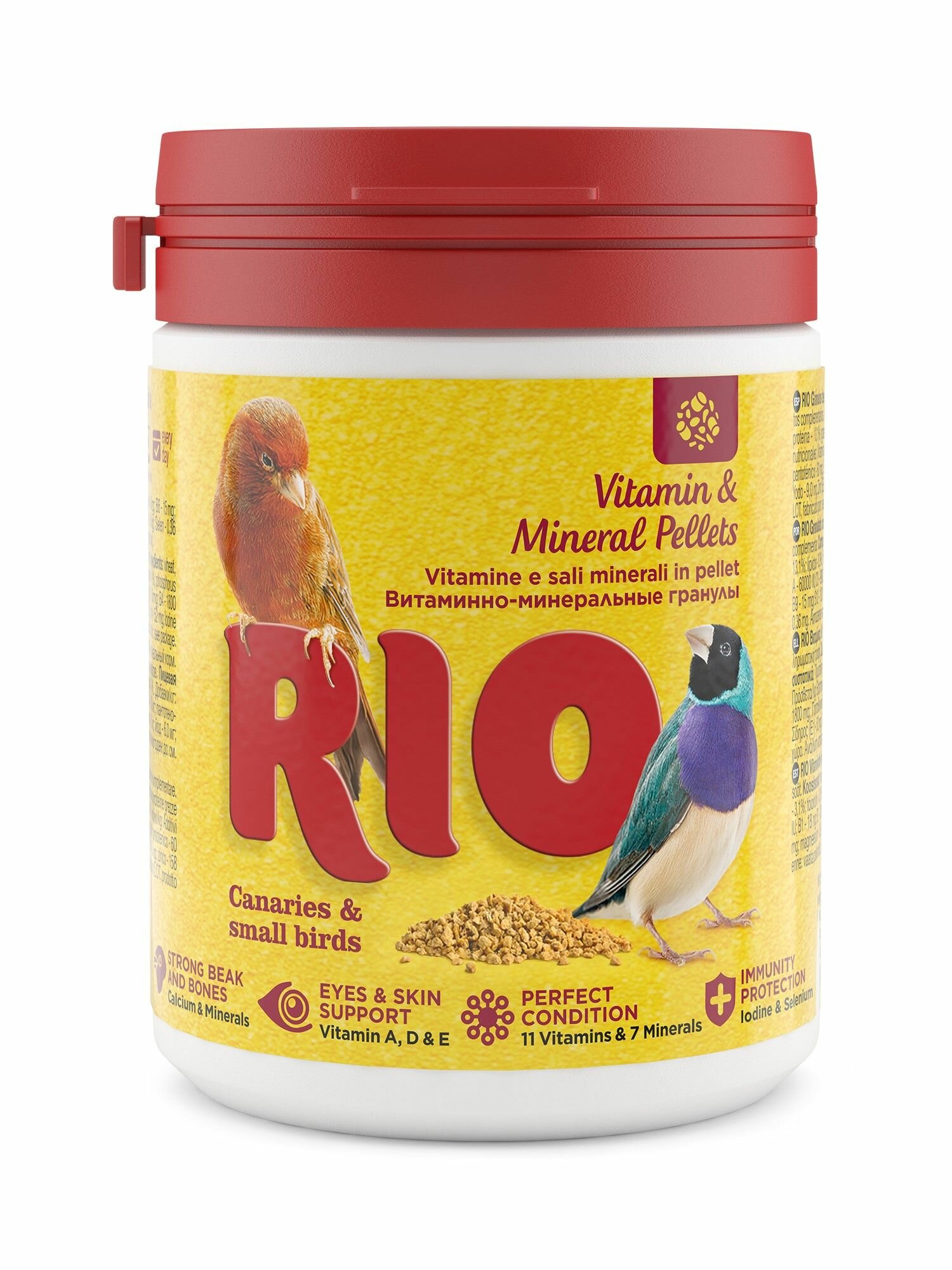 Рио Витаминно-минеральные гранулы для канареек экзотов и других мелких птиц 120г