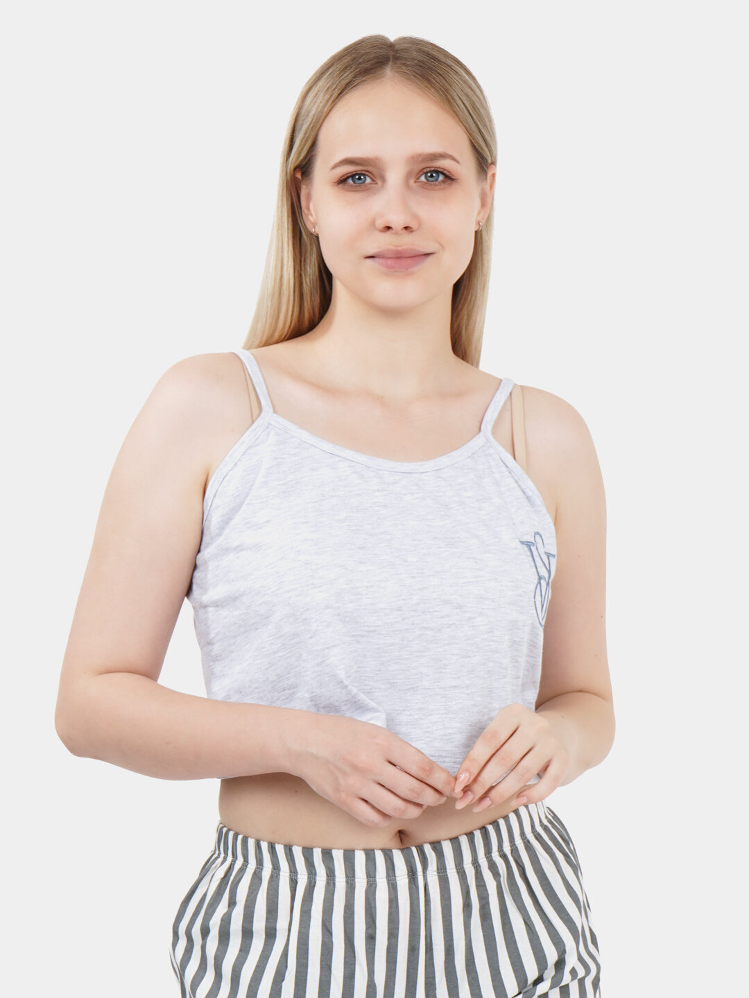 Топ  topik7, размер 46-50, белый, черный, жираф — фото 1