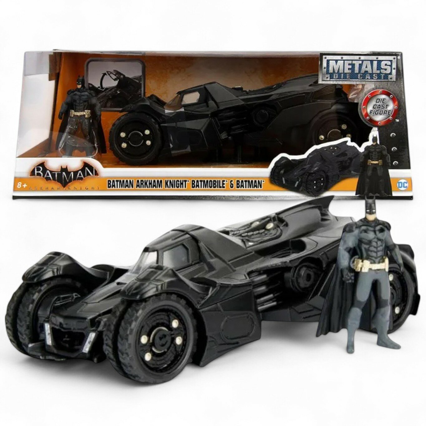 Модель Бэтмобиль с фигуркой из игры "Batman Arkham Knight", масштаб 1:24, металлическая, коллекционная