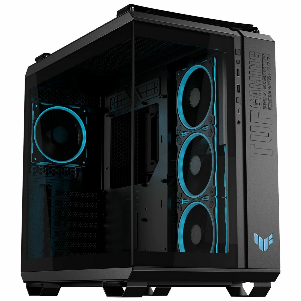 Корпус для ПК ASUS TUF GAMING GT502 HORIZON TG ARGB BLACK, Middle Tower, ATX, Черный (90DC0090-B19020)
