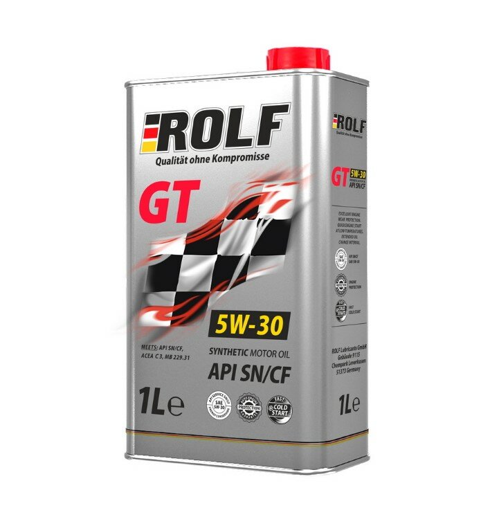 Масло моторное rolf gt sae 5w-30 api sn/cf синтетика 1л