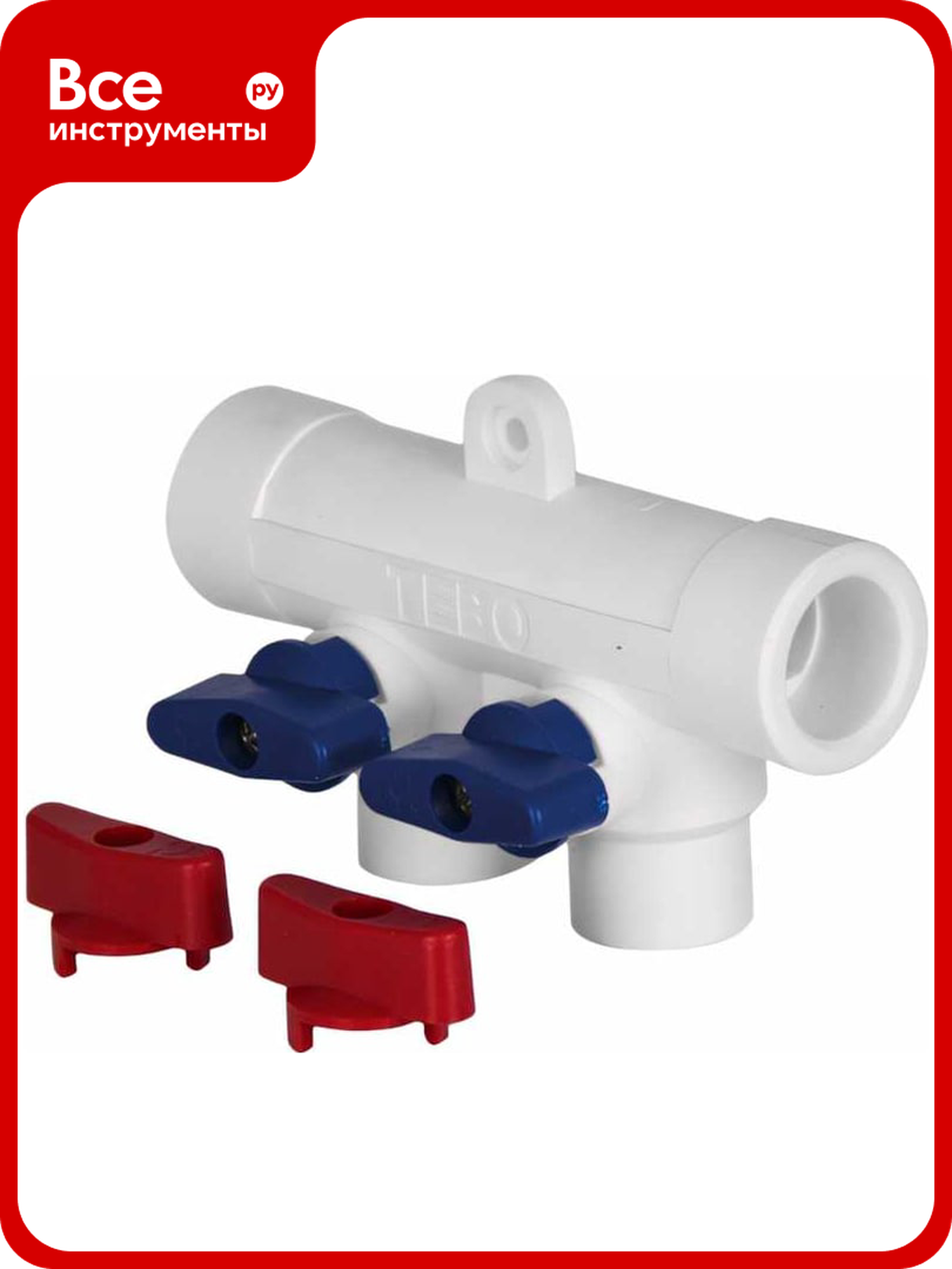Коллектор TEBO Technics 030091251 полипропилен латунь 2 отвода 20 бар