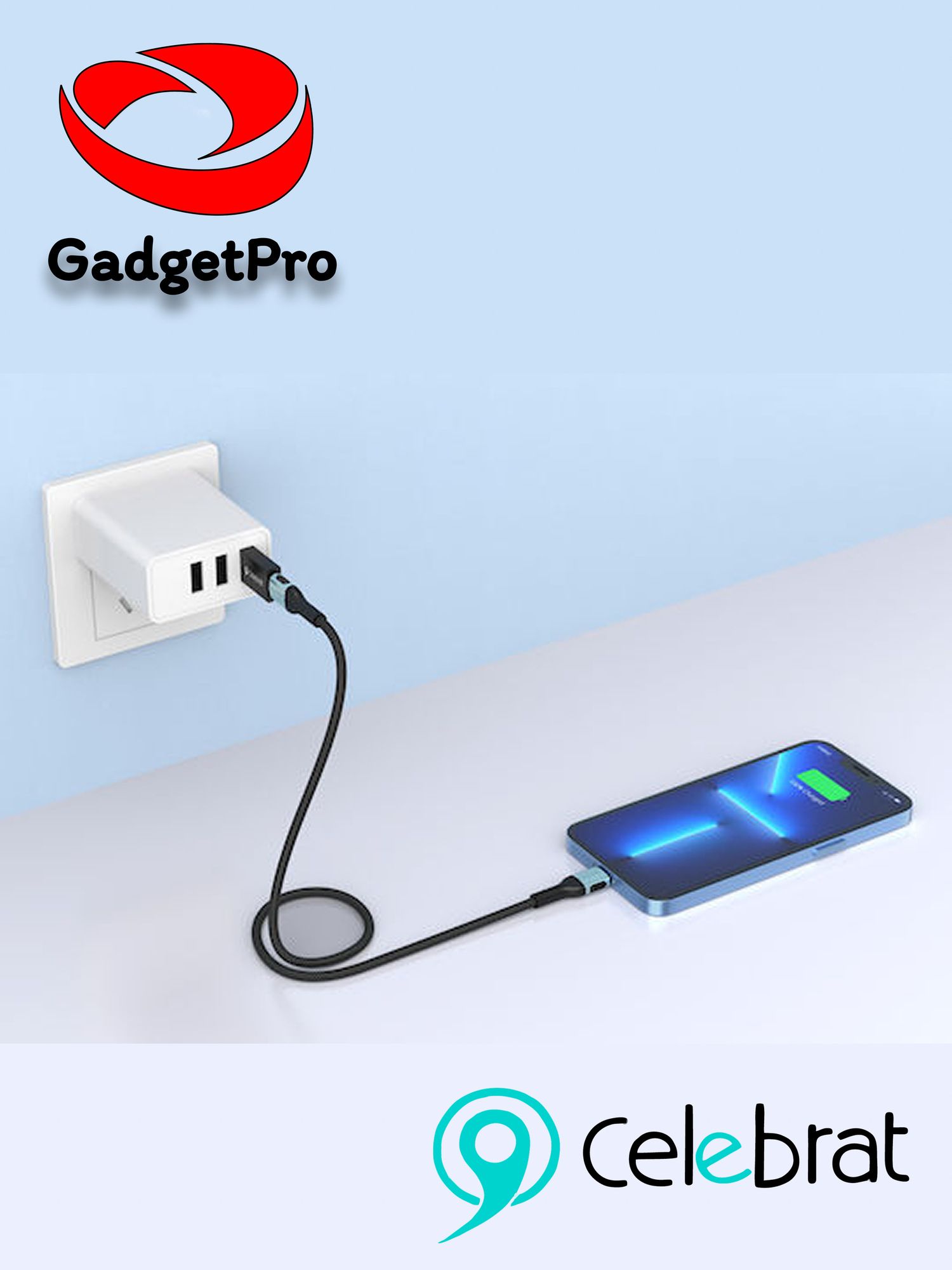 Адаптер CELEBRAT CA-01 USB 3.0 штекер на USB-C гнездо, 3A, скорость передачи 5 Гбит/с, металлический корпус, черный