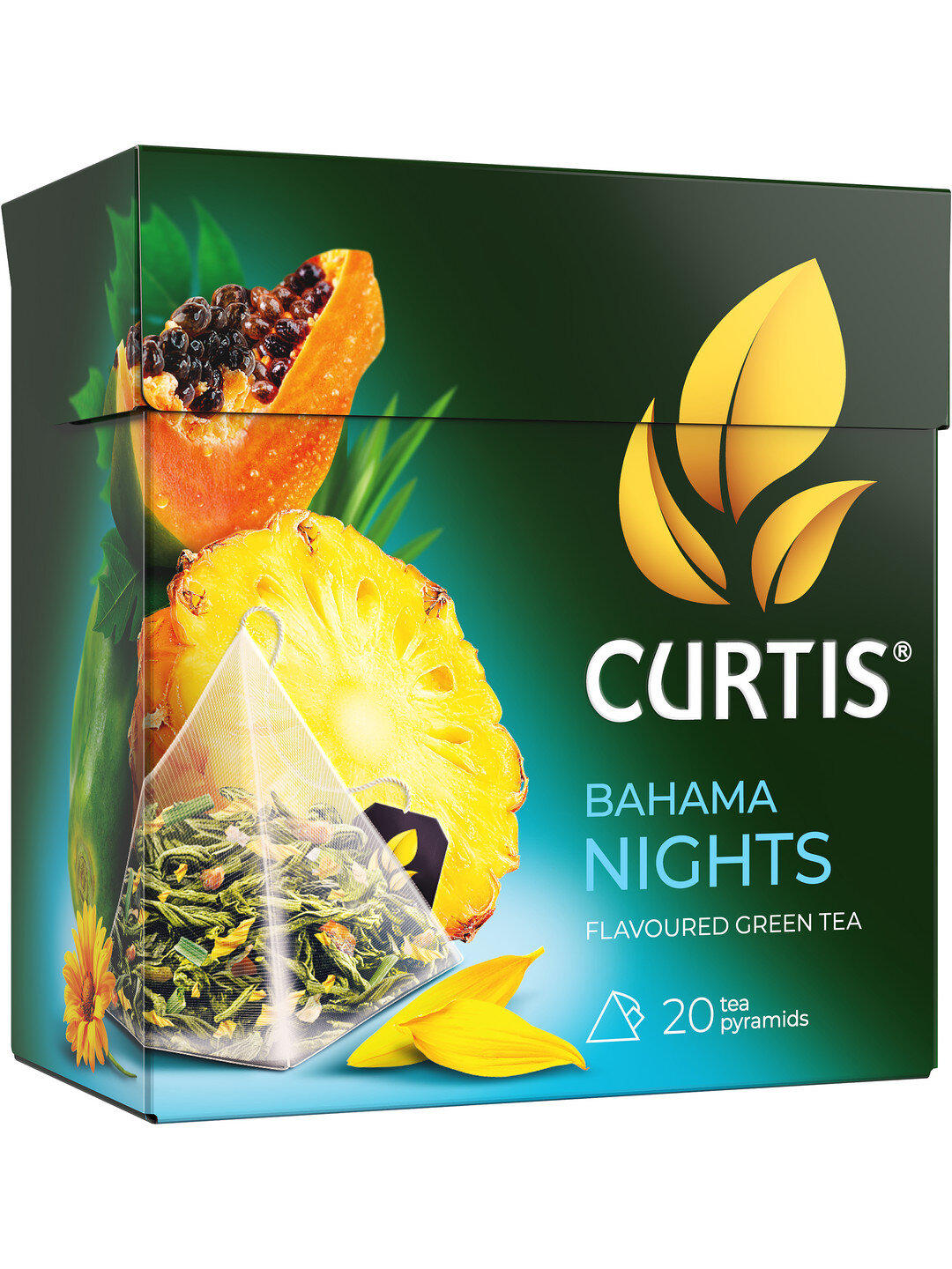 Российский чай CURTIS со вкусами BANAMA NIGHTS 20 штук, в виде пиромидок