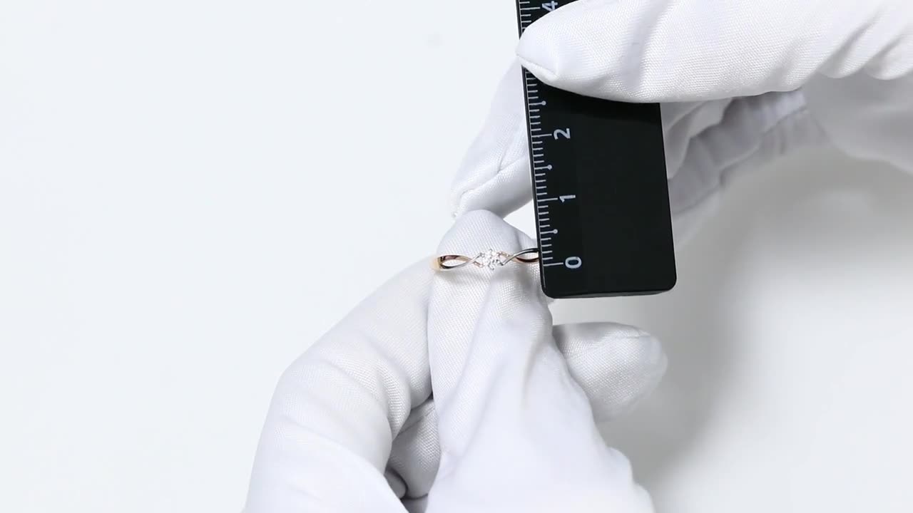 Кольцо помолвочное Diamant online, красное золото, 585 проба, фианит, размер 16, прозрачный — фото 1