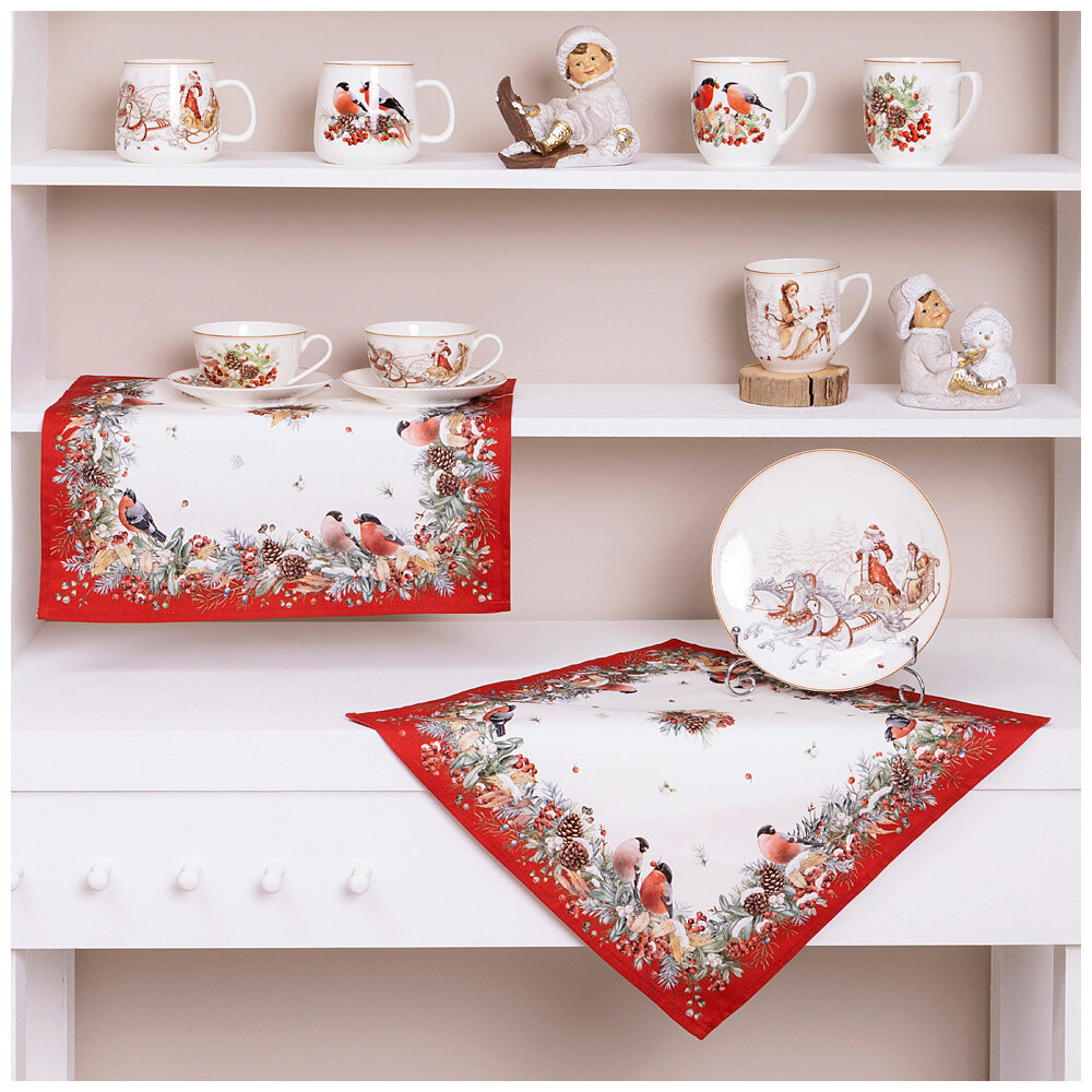 Набор салфеток из 2-х шт морозко. снегири 40х40см 100% хлопок красный твил KSG-850-745-8
