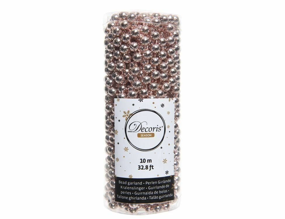 Бусы пластиковые лесной бисер цвет: светло-розовый 8 мм 10 м Sparkling Year 2025