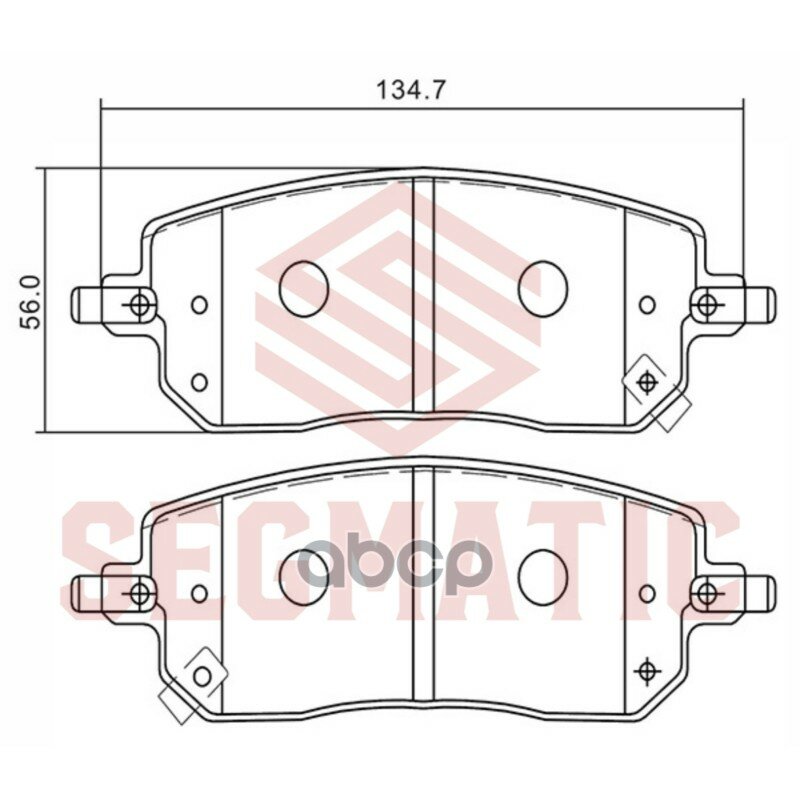Колодка торм диск пер 2WD HAVAL Jolion 21- [134.8*56.0*15.1] SEGMATIC арт. SGBP2805
