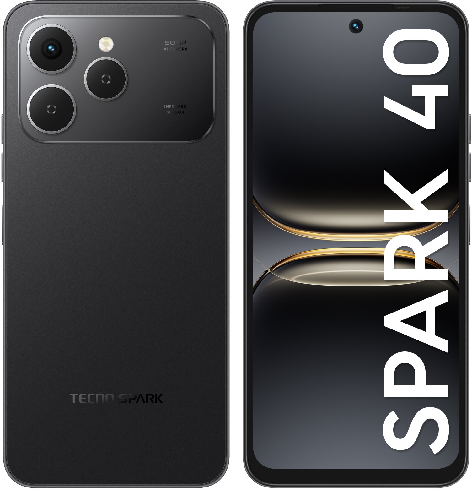 Смартфон Tecno Spark 40 256Gb 8Gb черный 3G 4G 2Sim 6.67" IPS 720x1600 And15 50Mpix 802.11 a/b/g/n/a