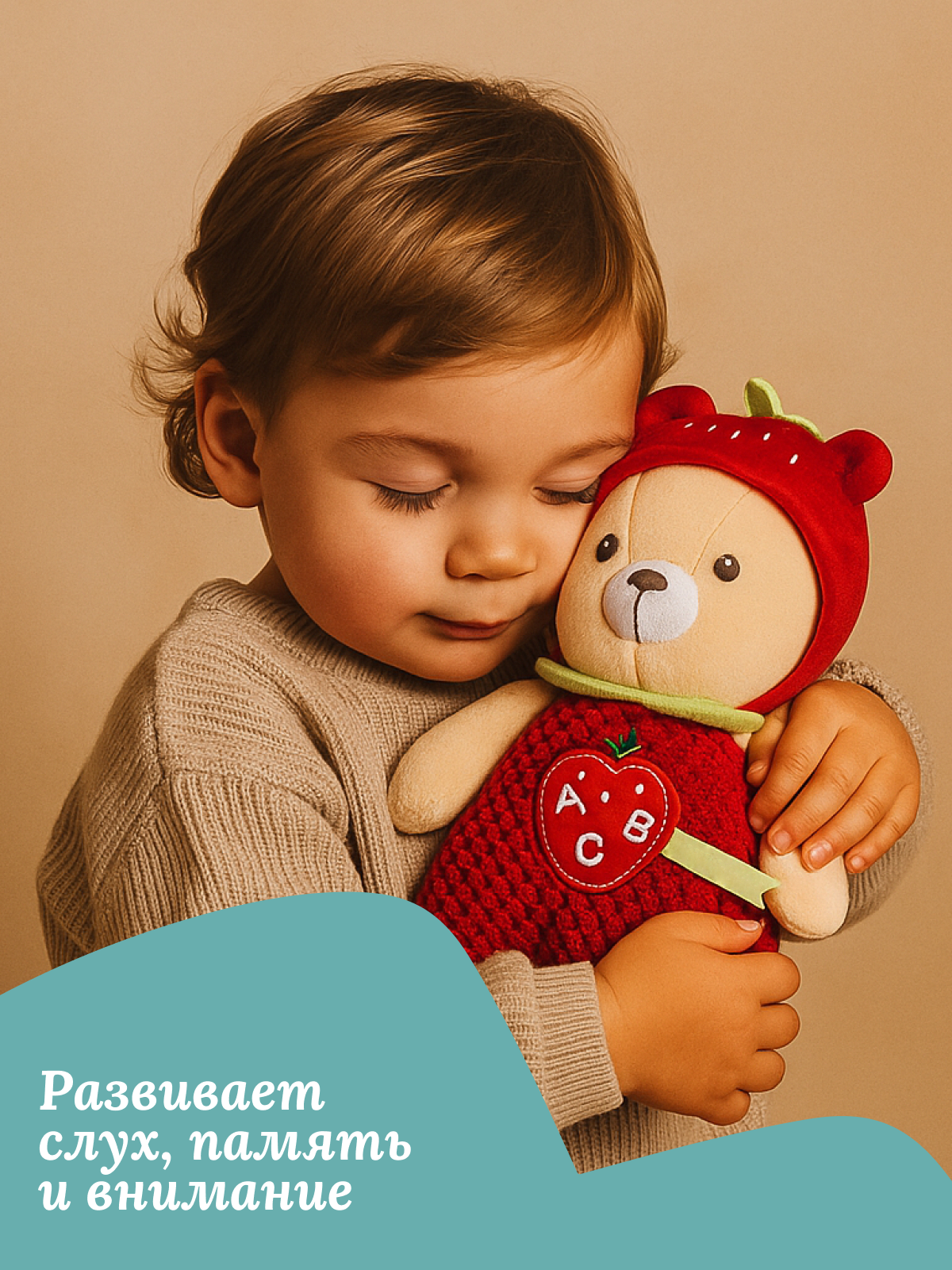 Изображение Мягкая игрушка говорящая Chicco Ягодный Мишка три языка русский, английский, немецкий