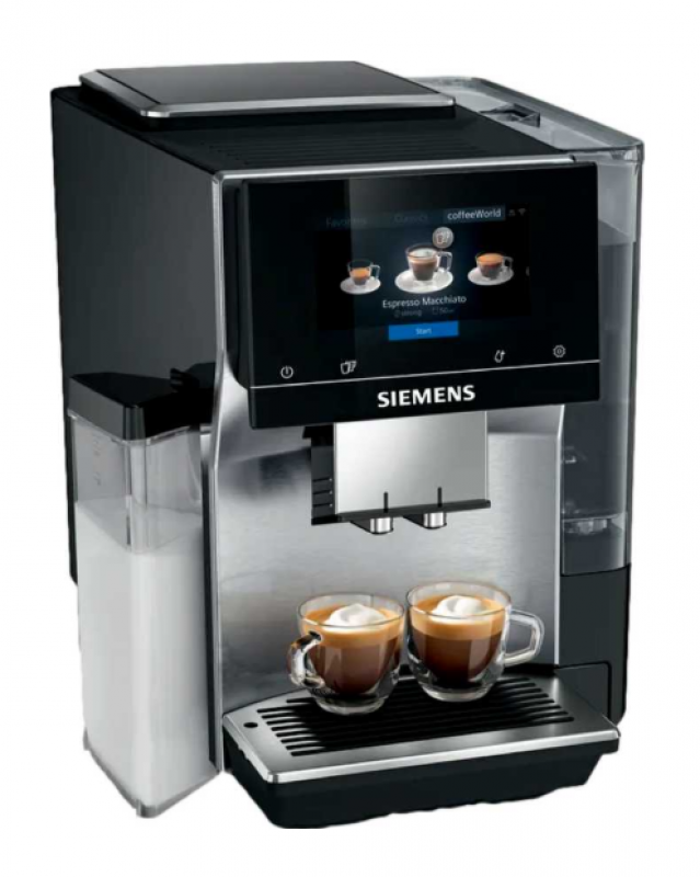 Кофемашина автоматическая Siemens EQ700 TQ713D03 сенсорное управление мощность 1500Вт объем 24л контейнер 320г черный/серебристый