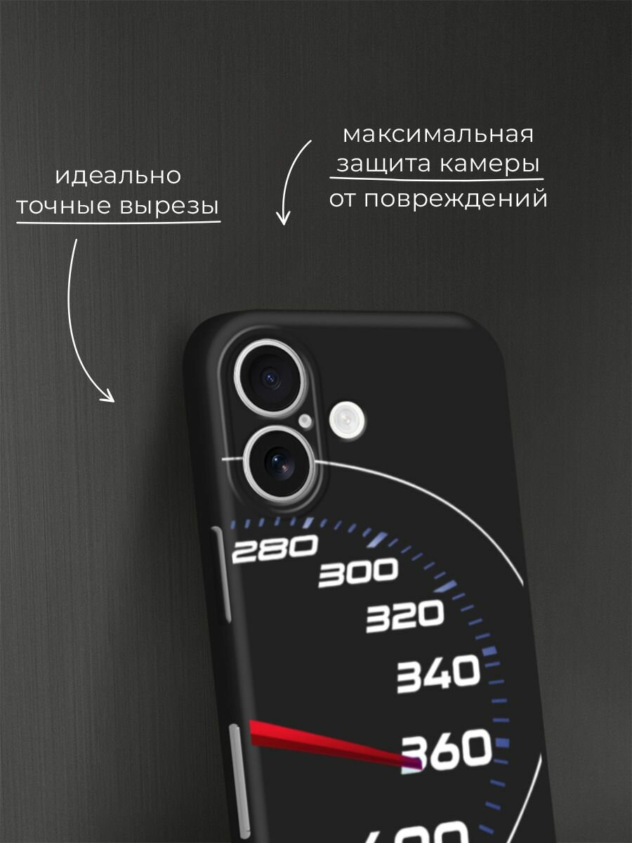 Черный матовый чехол на Apple iPhone 17 / Айфон 17 с принтом Скорость 360 6 — фото 1