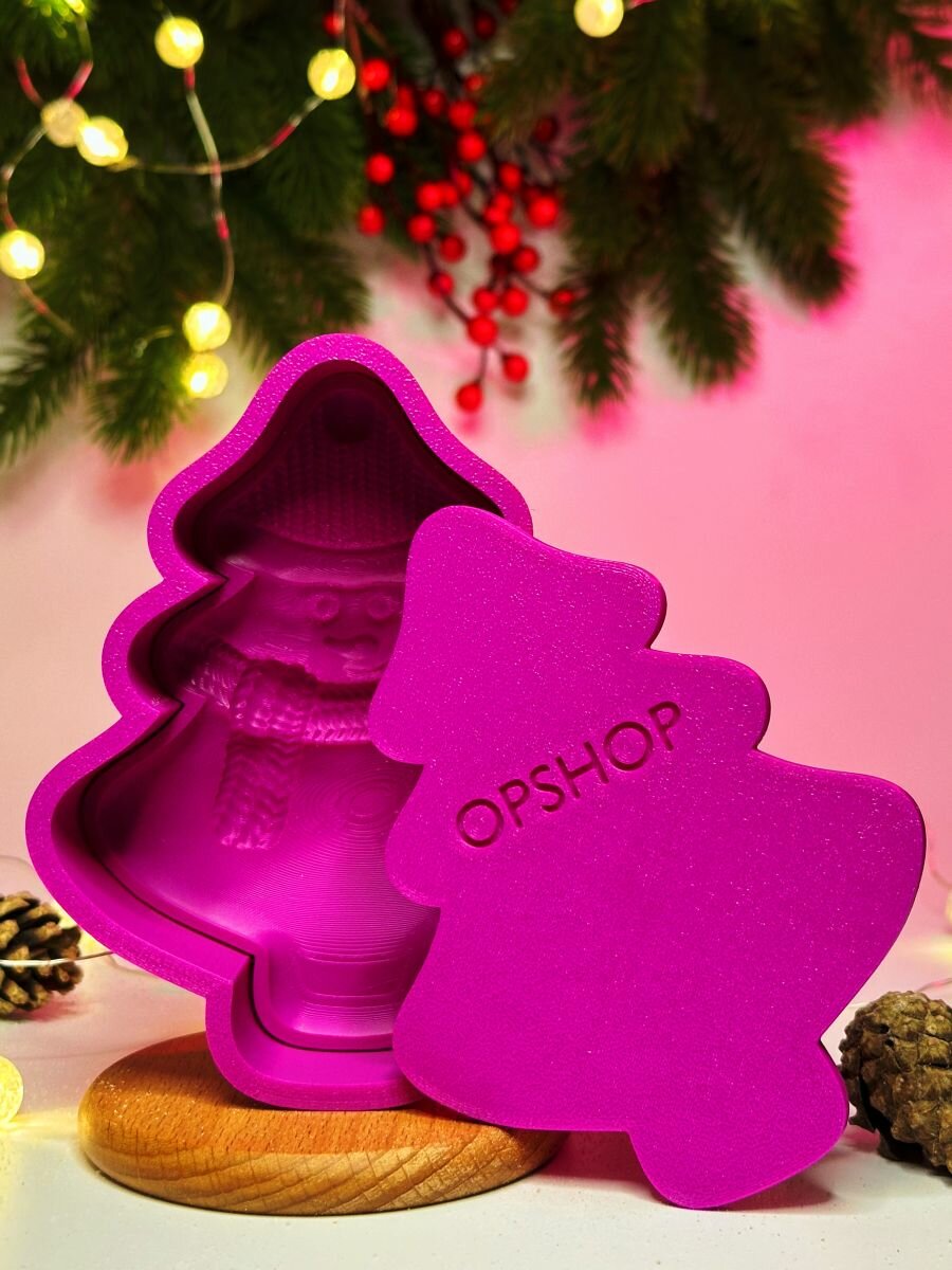 Новогодняя 3D форма для бомбочек Снеговик — фото 1