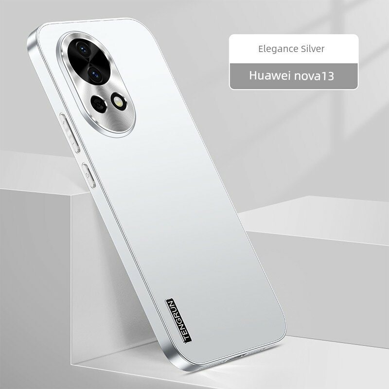 Премиальный матовый электрохромированный противоударный чехол для Huawei Nova 12, элегантная серебристая