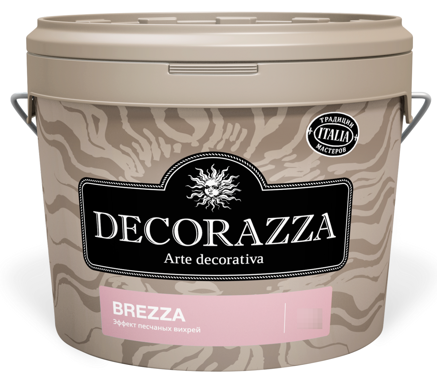 Декоративное покрытие Decorazza / Декорацца Brezza BR 001 с эффектом песчаных вихрей для внутренних работ шелковисто-матовое на водной основе 1л / лакокрасочные материалы