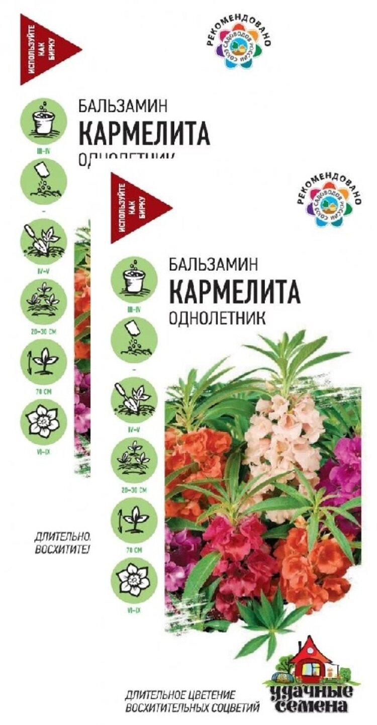 Семена цветов Бальзамин Кармелита (садовый) (01 г) 2 пакета Гавриш