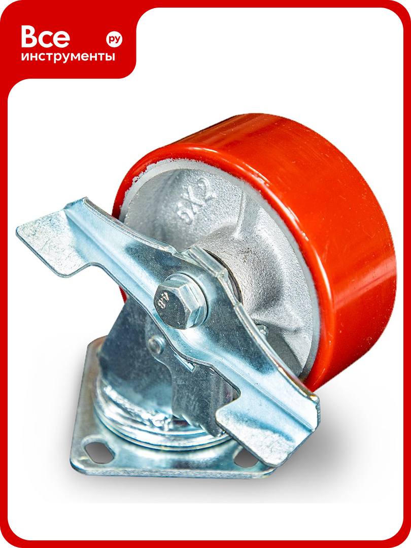 Колесо большегрузное поворотное SCpb 55 (125 мм; полиуретан; с тормозом (N) TOR 1024152