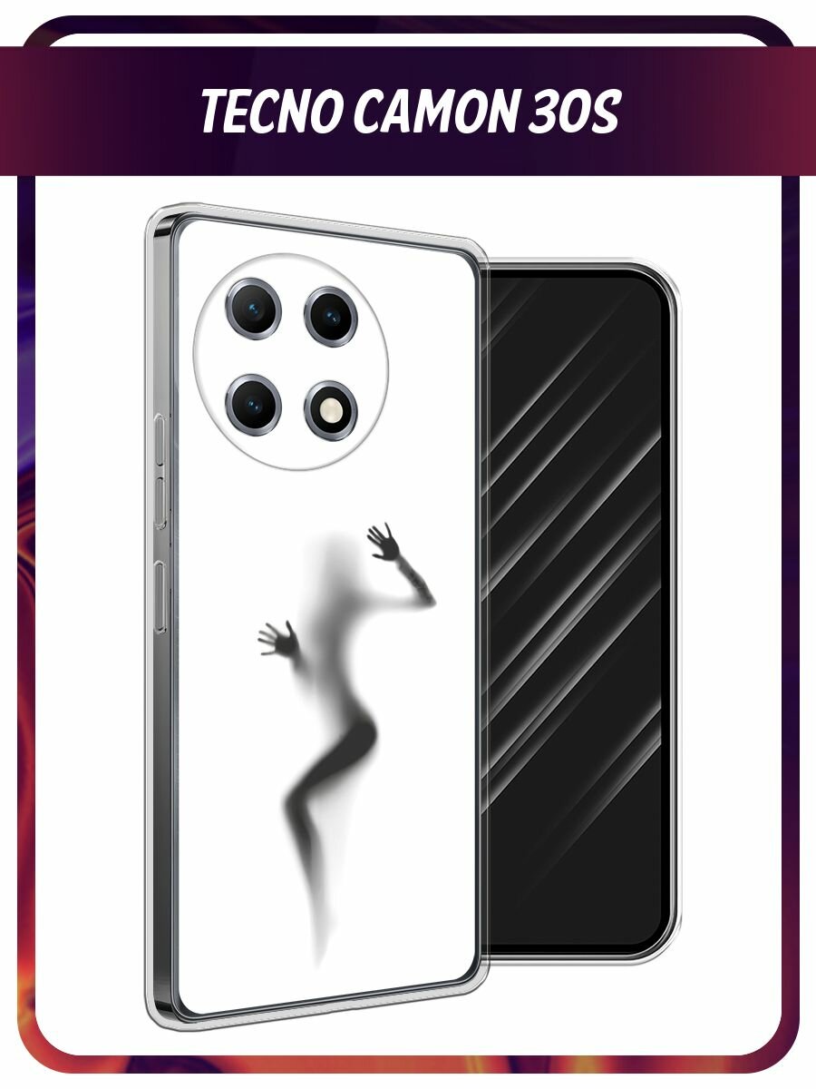 Чехол на Tecno Camon 30S / Текно Камон 30S с принтом "Девушка в душе"