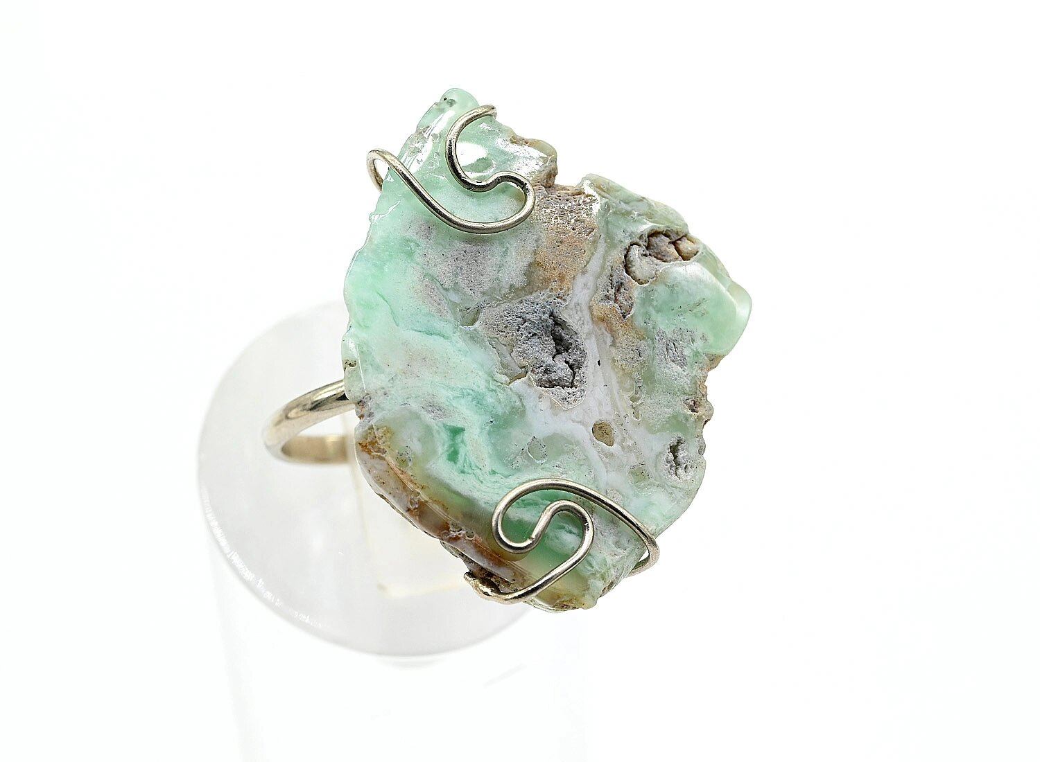 Кольцо, хризопраз