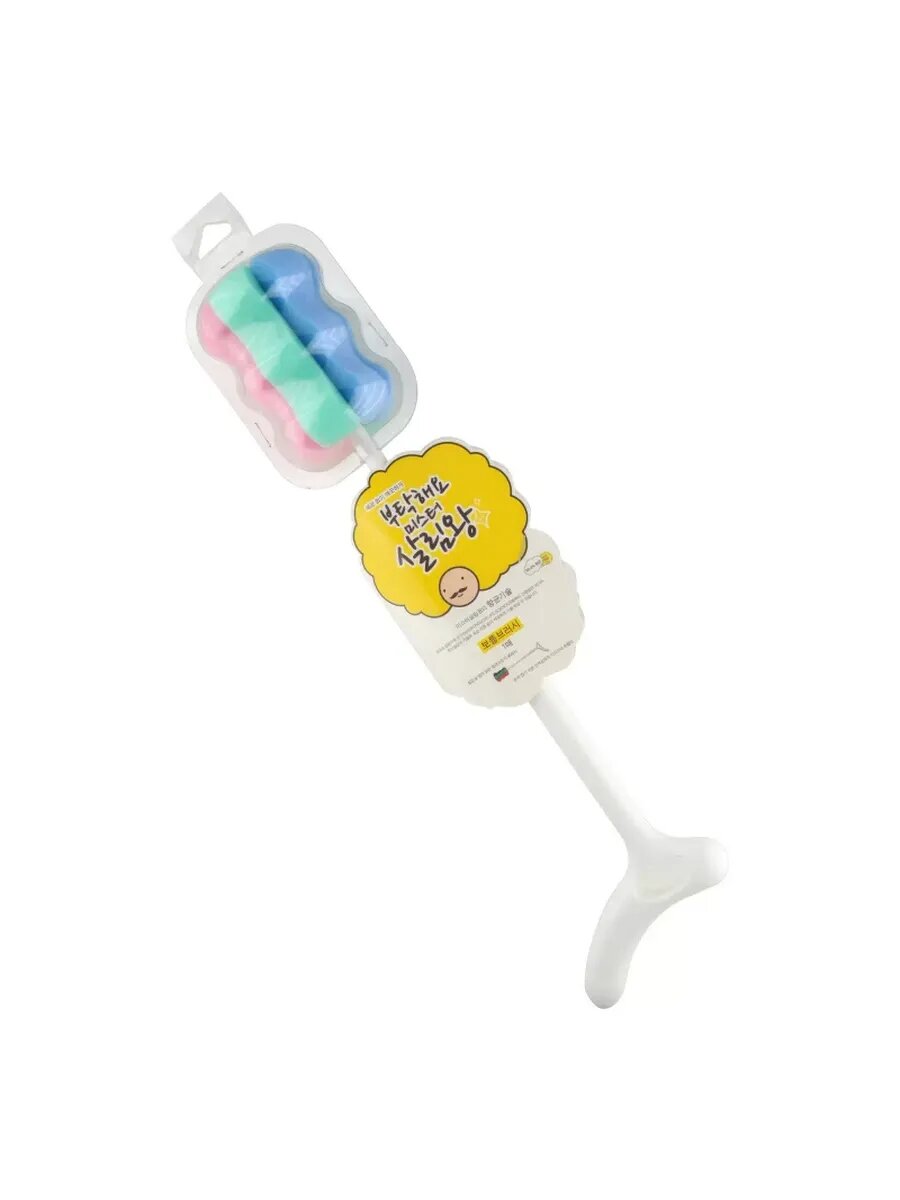 Губка для мытья посуды с ручкой (с антибакт. пропиткой)