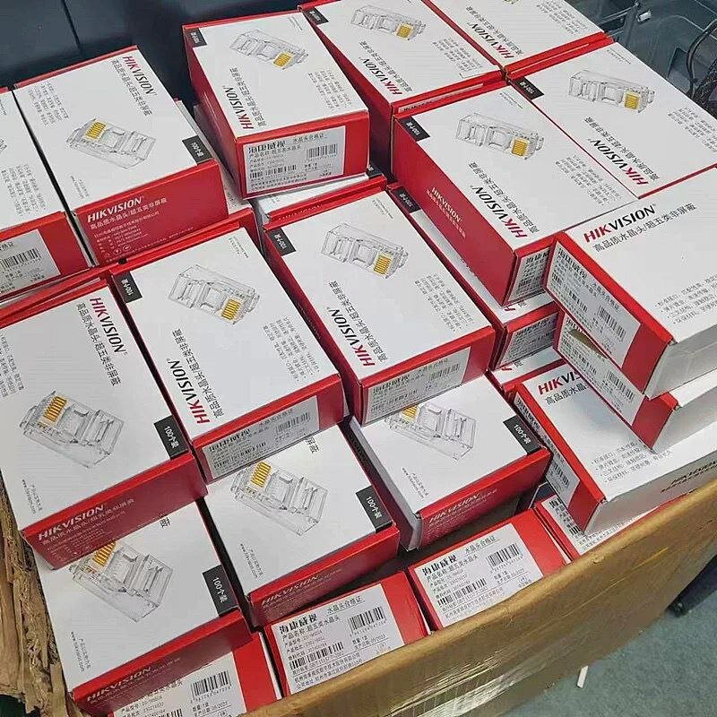 Коннектор Rj45, набор 100 шт, rj 45 RG 45 Ethernet, 100 шт, 100шт. Hikvision