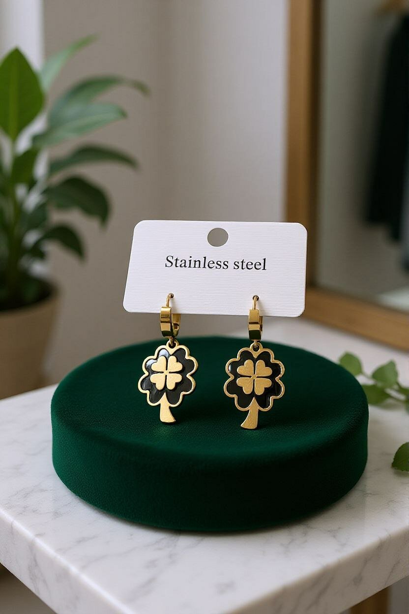 Серьги клипсы, purple — фото 1