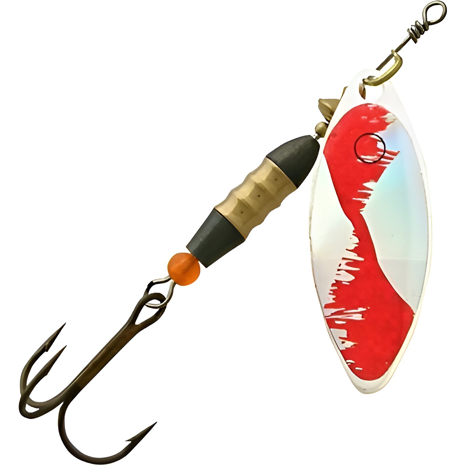 Блесна для рыбалки AQUA LONG 17,0g, лепесток № 4, цвет LO-11 (серебро, красный), 1 штука