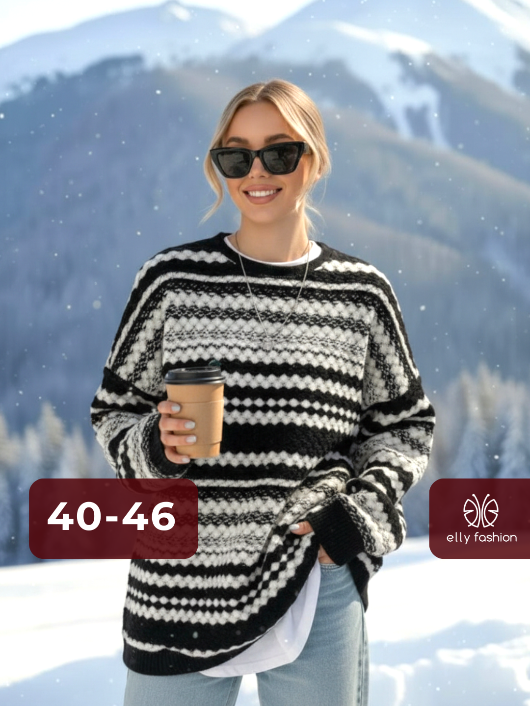 Свитер  Свитер вязаный оверсайз теплый