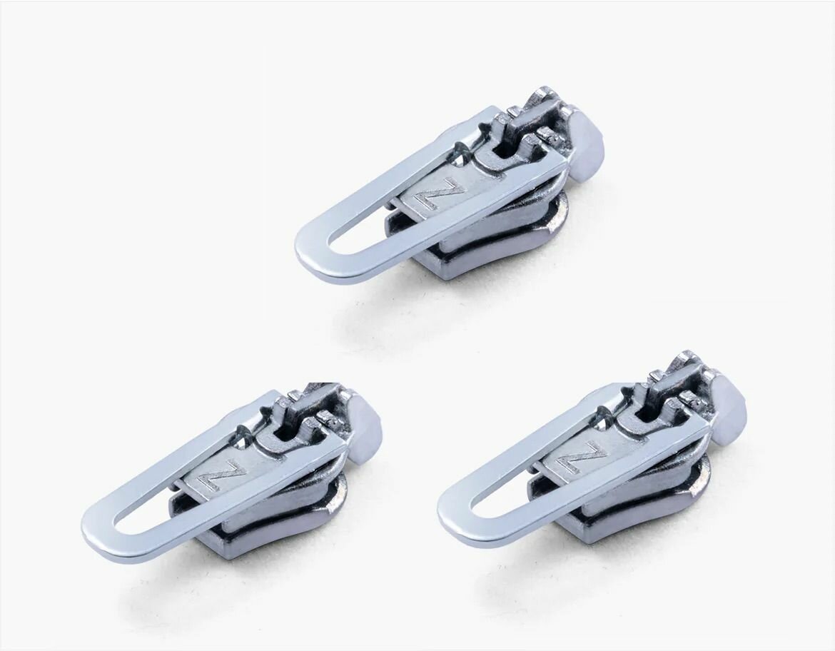 Набор из 3 бегунков для молний ZlideOn Triple Pack Zipper L (Silver) — фото 1