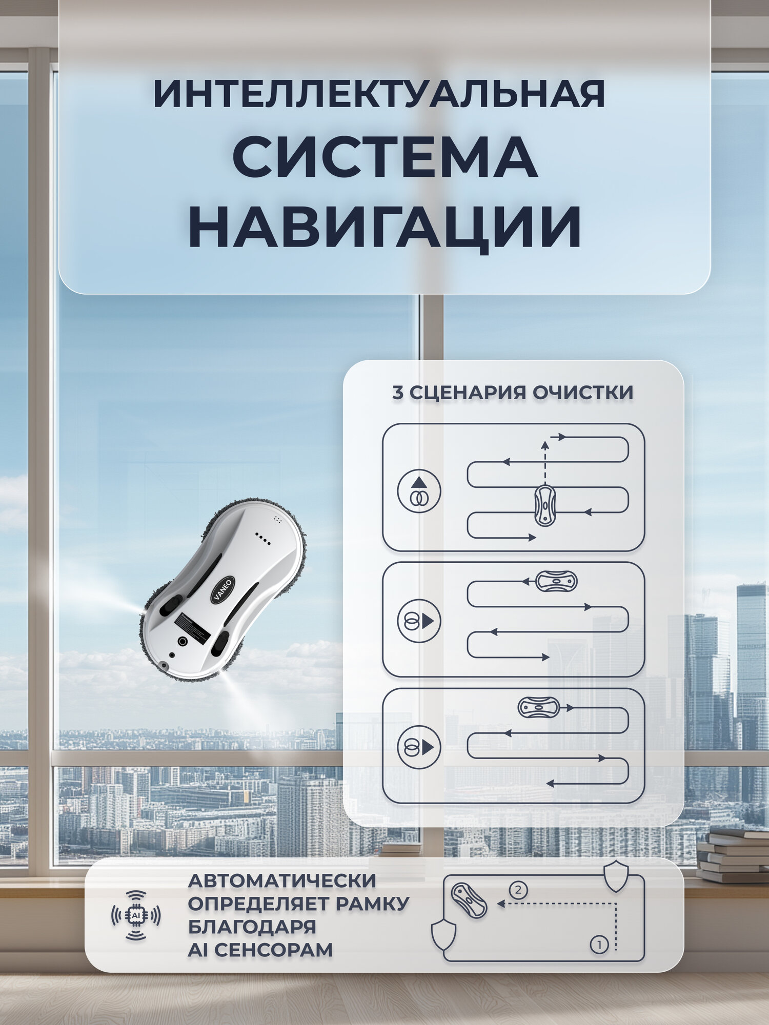 VANEO Робот мойщик окон с двойным автоматическим распылением — фото 1