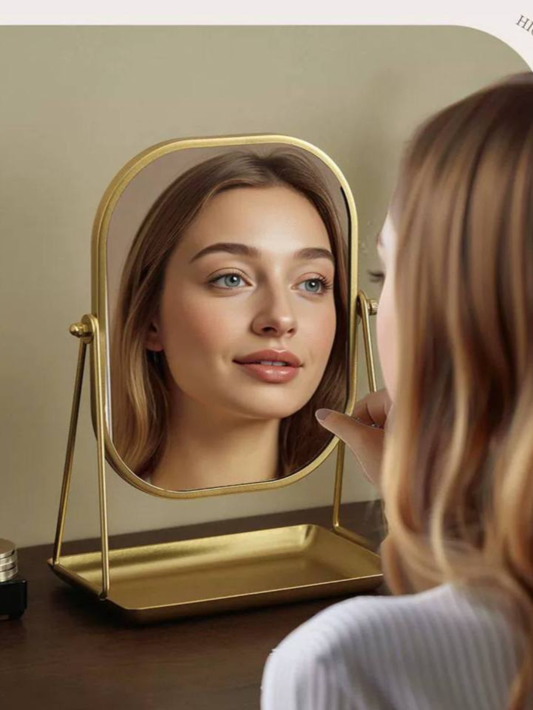 Зеркало с подсветкой, косметическое, настольное, для макияжа, с USB зарядкой