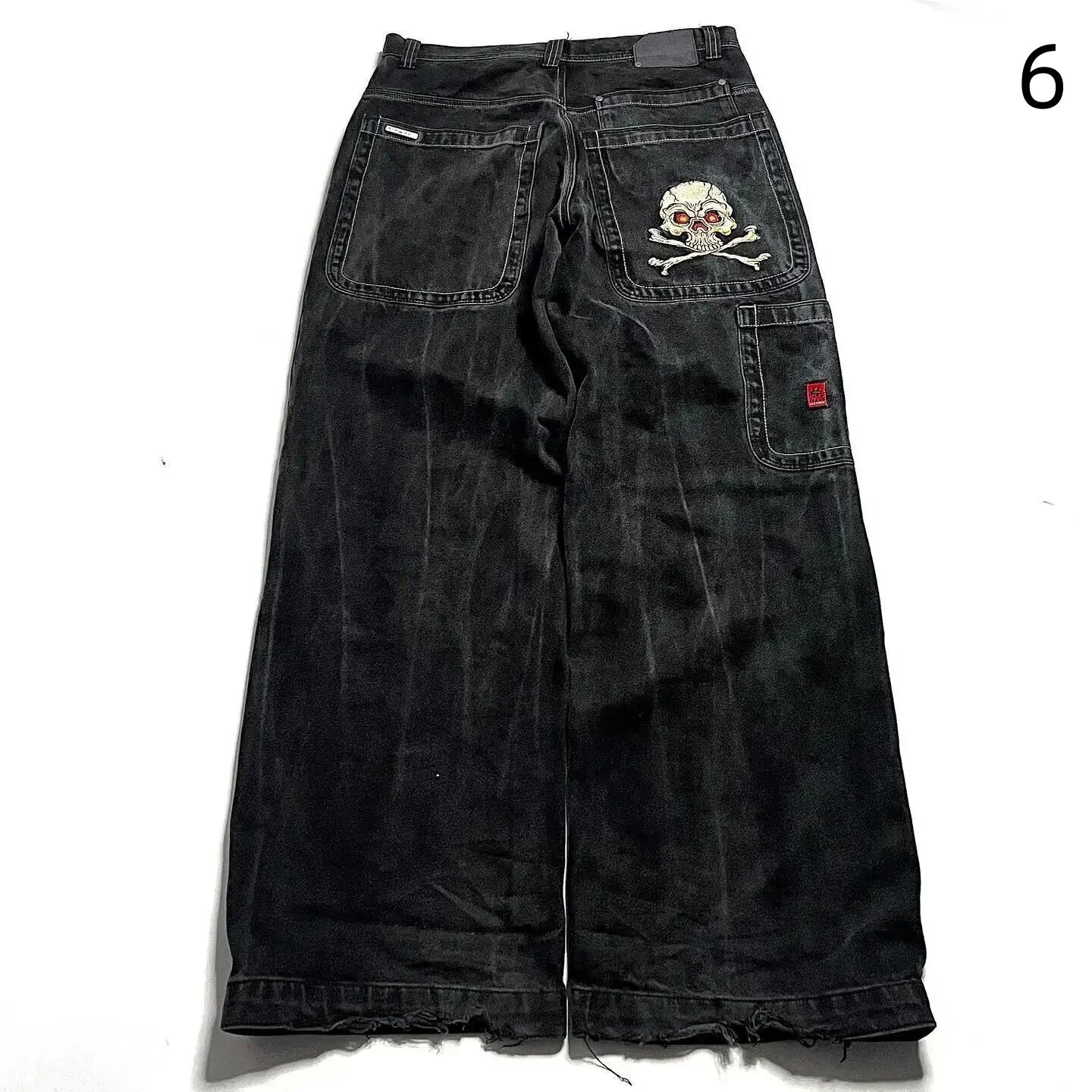 Свободные американские джинсы прямого кроя для мужчин в стиле ретро хип-хоп, готика и стрит.