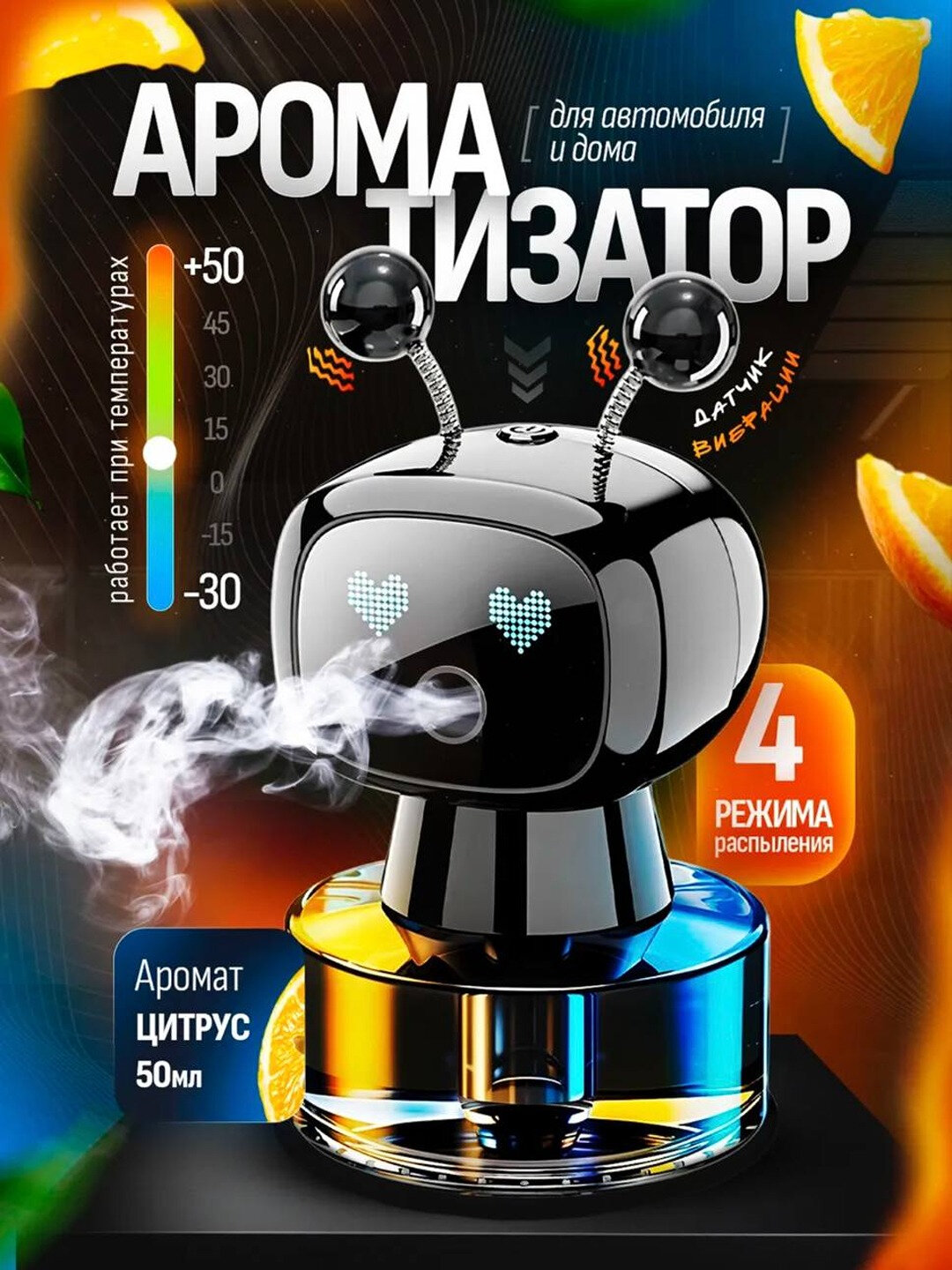 Освежитель воздуха автомобильный, жидкий, робот ароматизатор