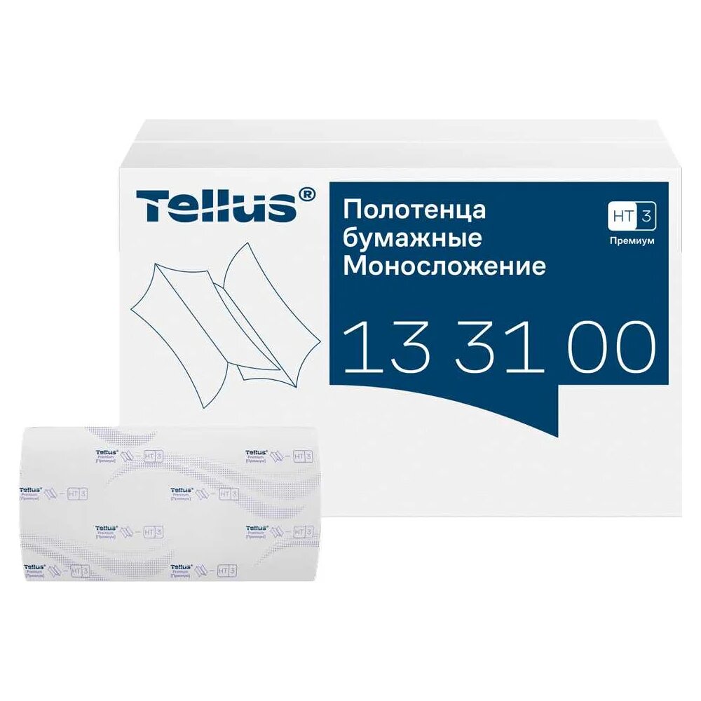 TORK Tellus (Торк) листовые полотенца с моносложением формата ZZ, категория качества Премиум, 2-сл. 133100